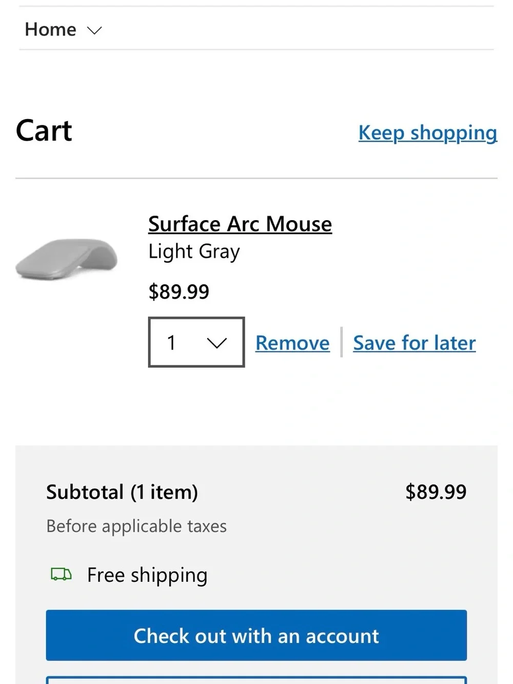 Microsoft Surface Arc Mouse in Light Gray